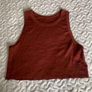 Cute A New Day Brown Cropped Tank Top